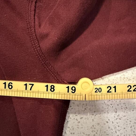 Abercrombie & Fitch Fleece Hoodie Maroon Burgundy XS Pullover Kangaroo Pocket - Picture 7 of 8